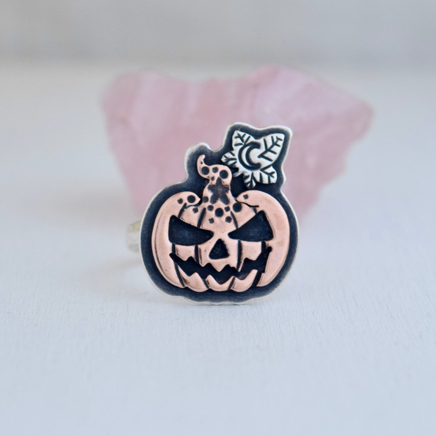 Enchanted Pumpkin Head ring with Copper size 8