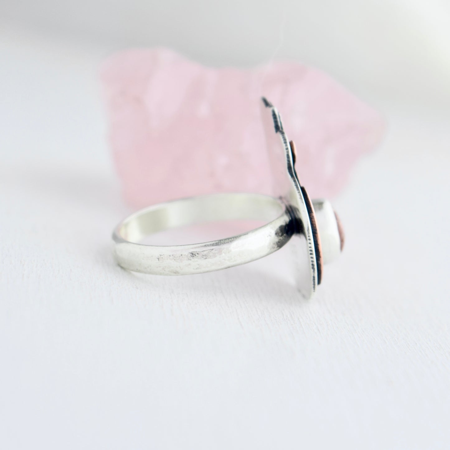 Enchanted Pumpkin ring with Copper and Sunstone size 8
