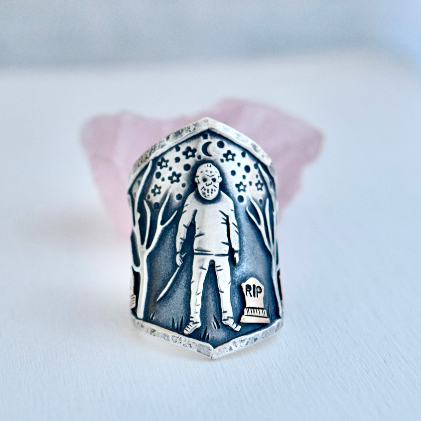 Graveyard Jason Shield Ring size 6.5