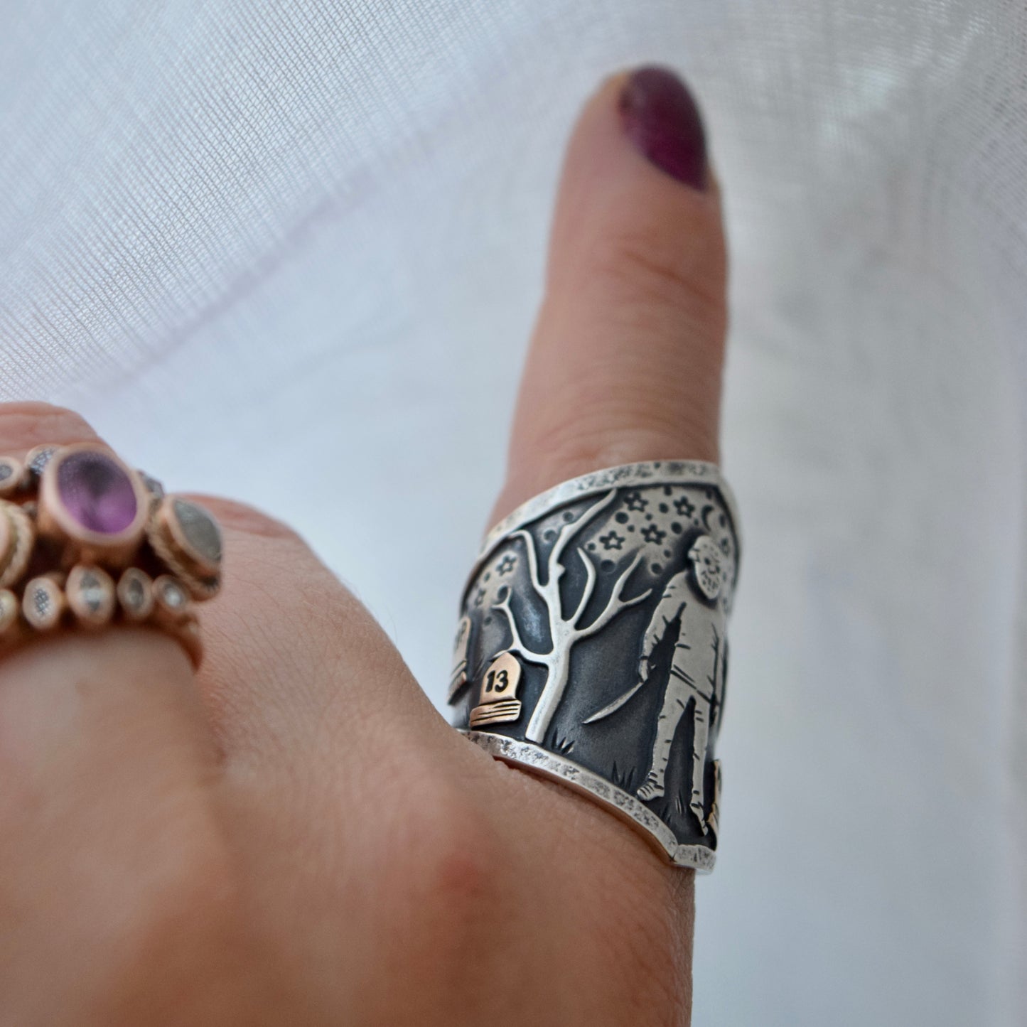 Graveyard Jason Shield Ring size 6.5
