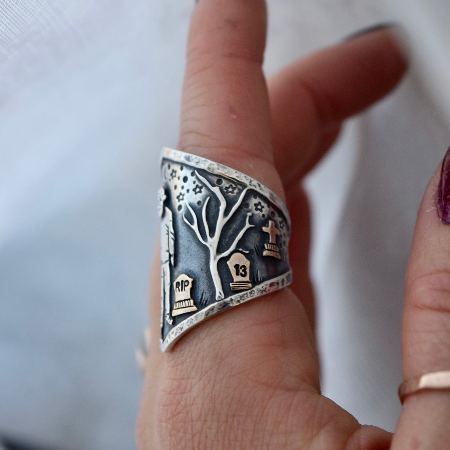 Graveyard Jason Shield Ring size 6.5