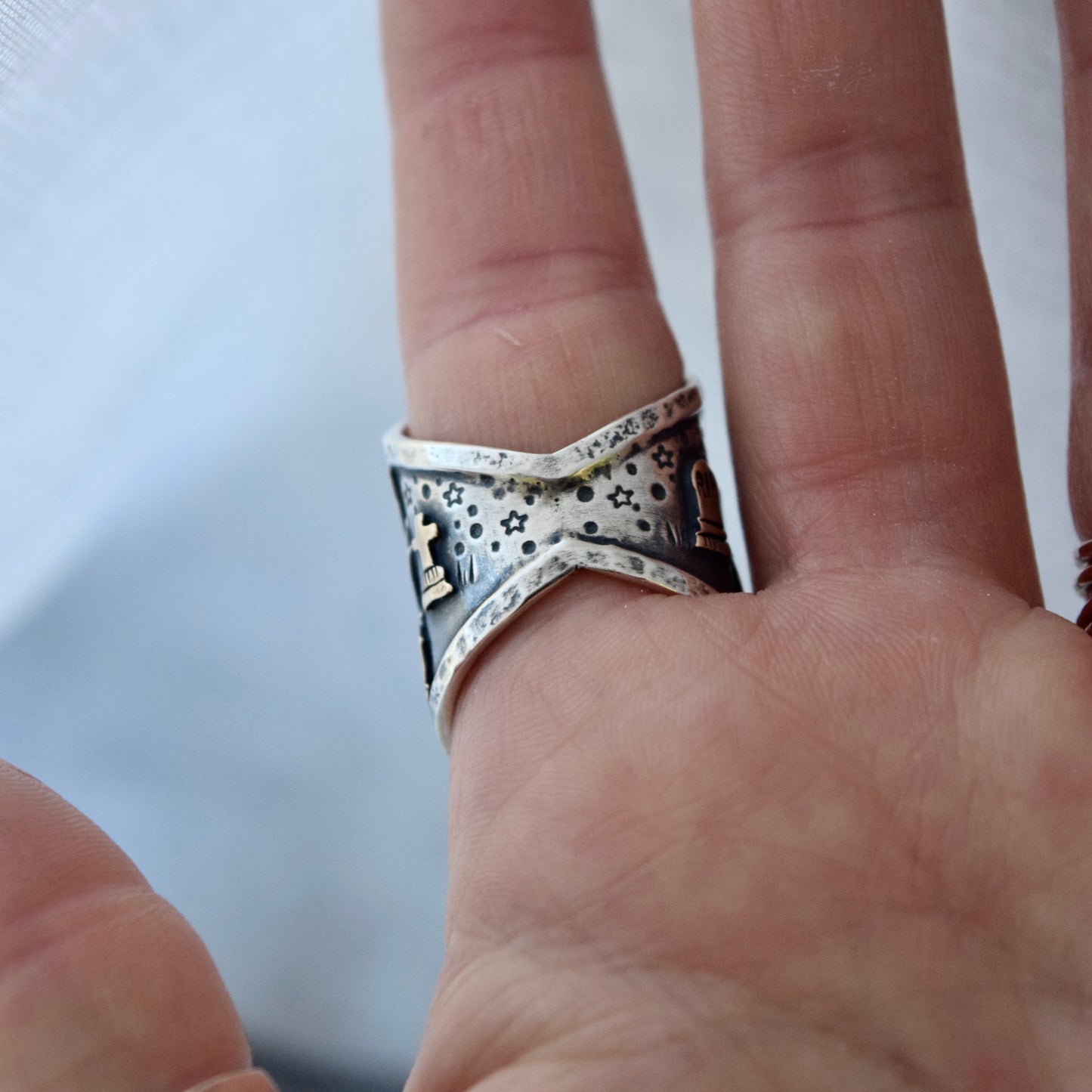 Graveyard Jason Shield Ring size 6.5