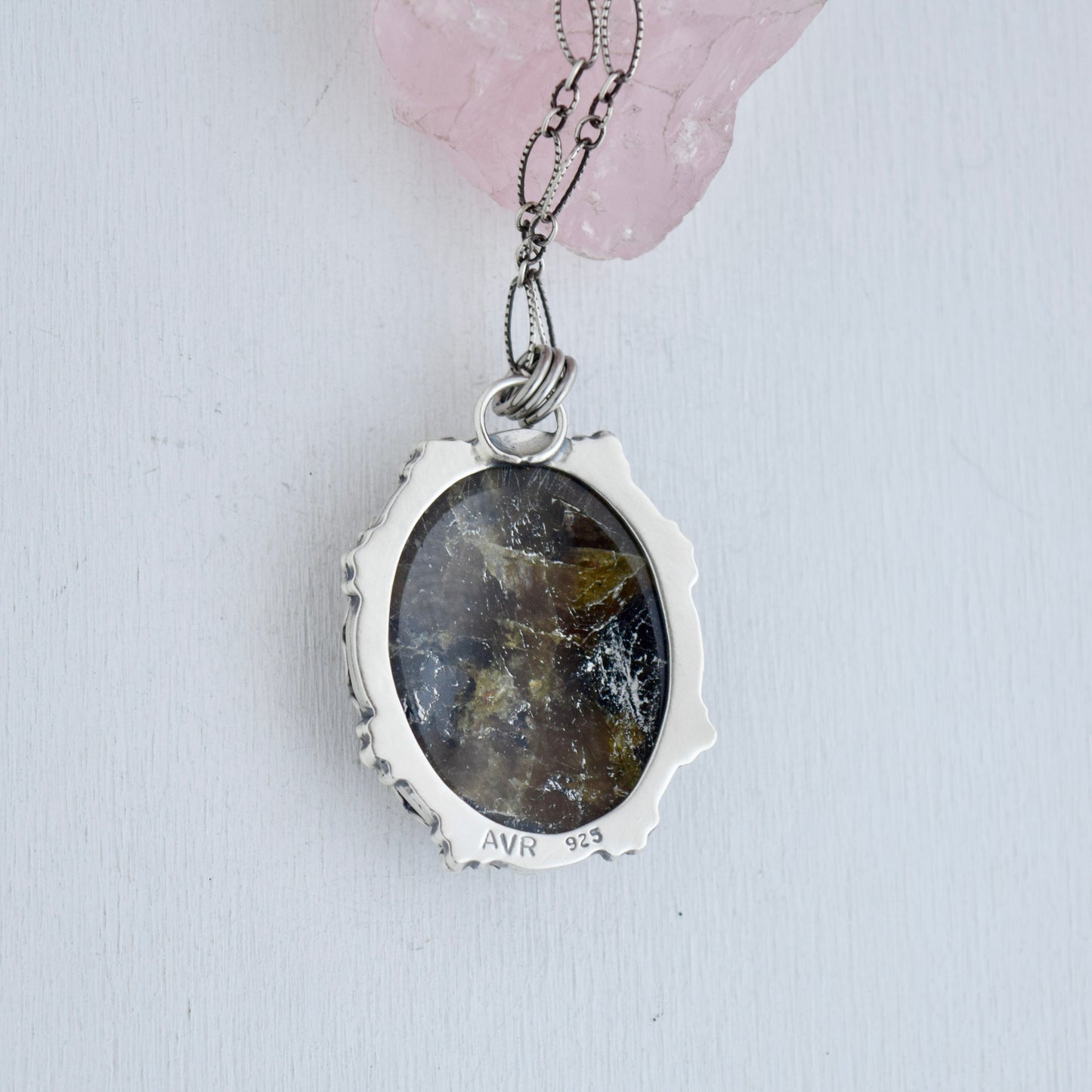Worry Stone Pendant with Labradorite