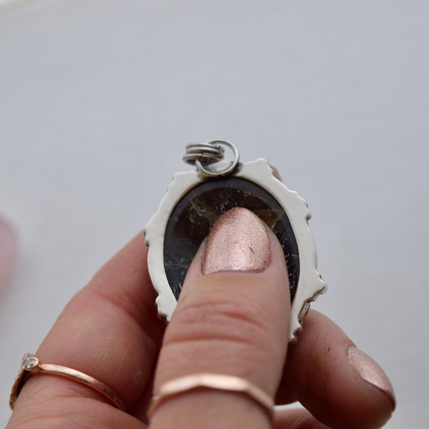 Worry Stone Pendant with Labradorite