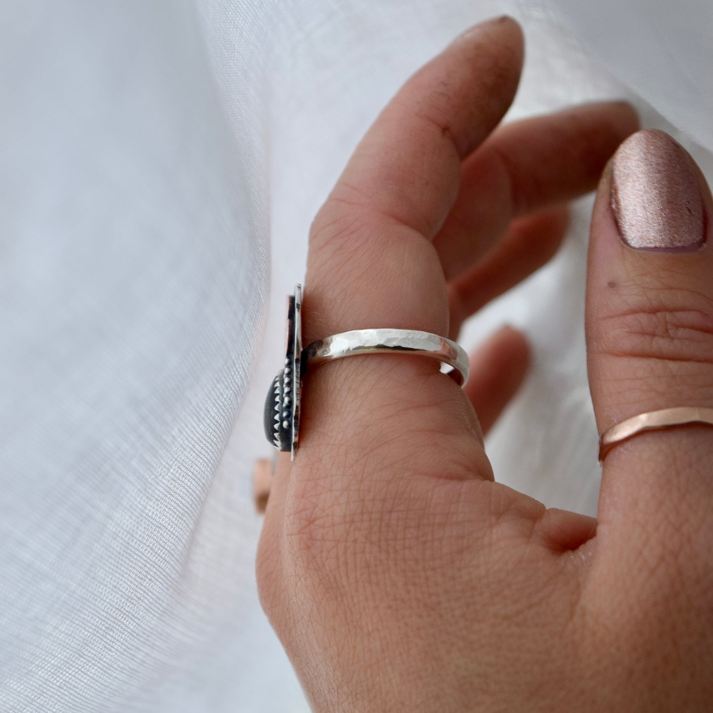 Friday the 13th Little Dark Cloud Ring with Black Onyx size 10