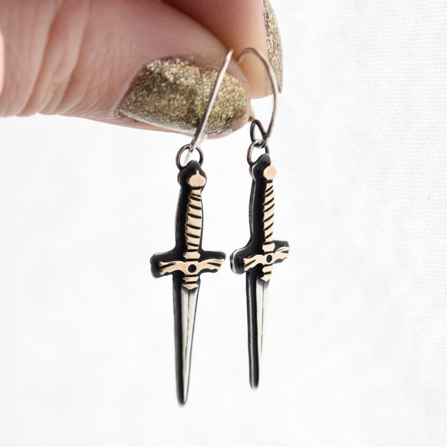 Dagger Earrings with Yellow Gold Fill