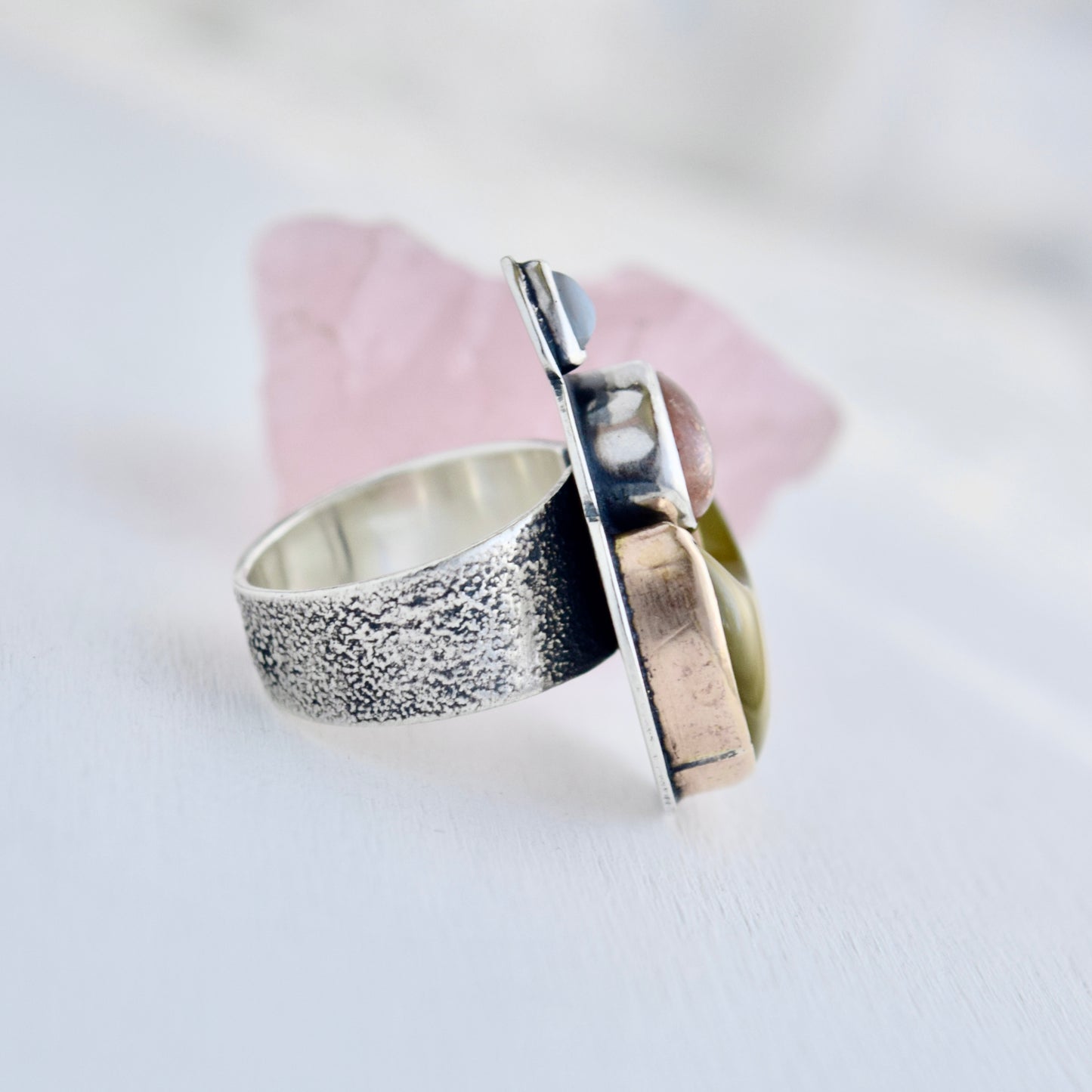 Candy Corn Meditating Moon Ring size 7