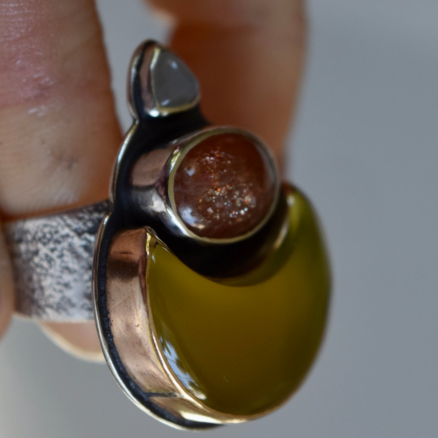 Candy Corn Meditating Moon Ring size 7