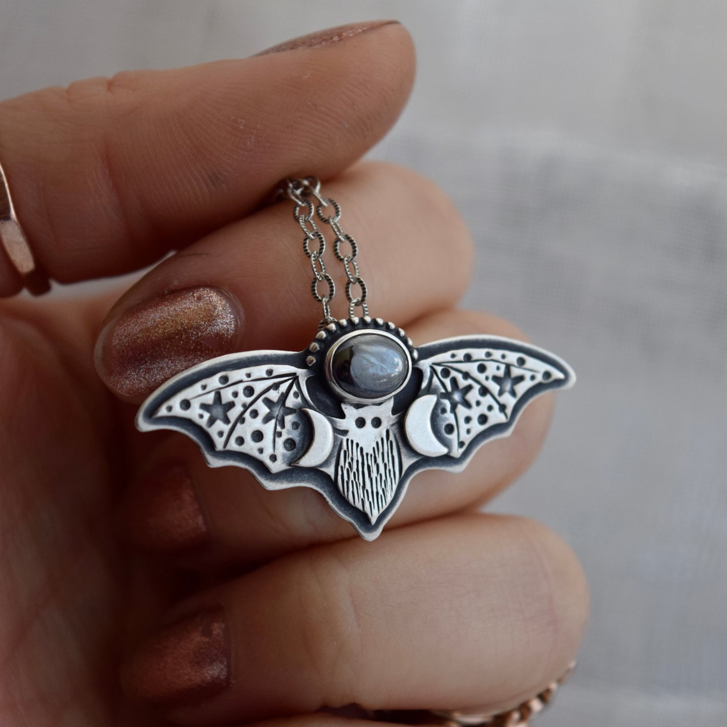 Celestial Bat with Hematite