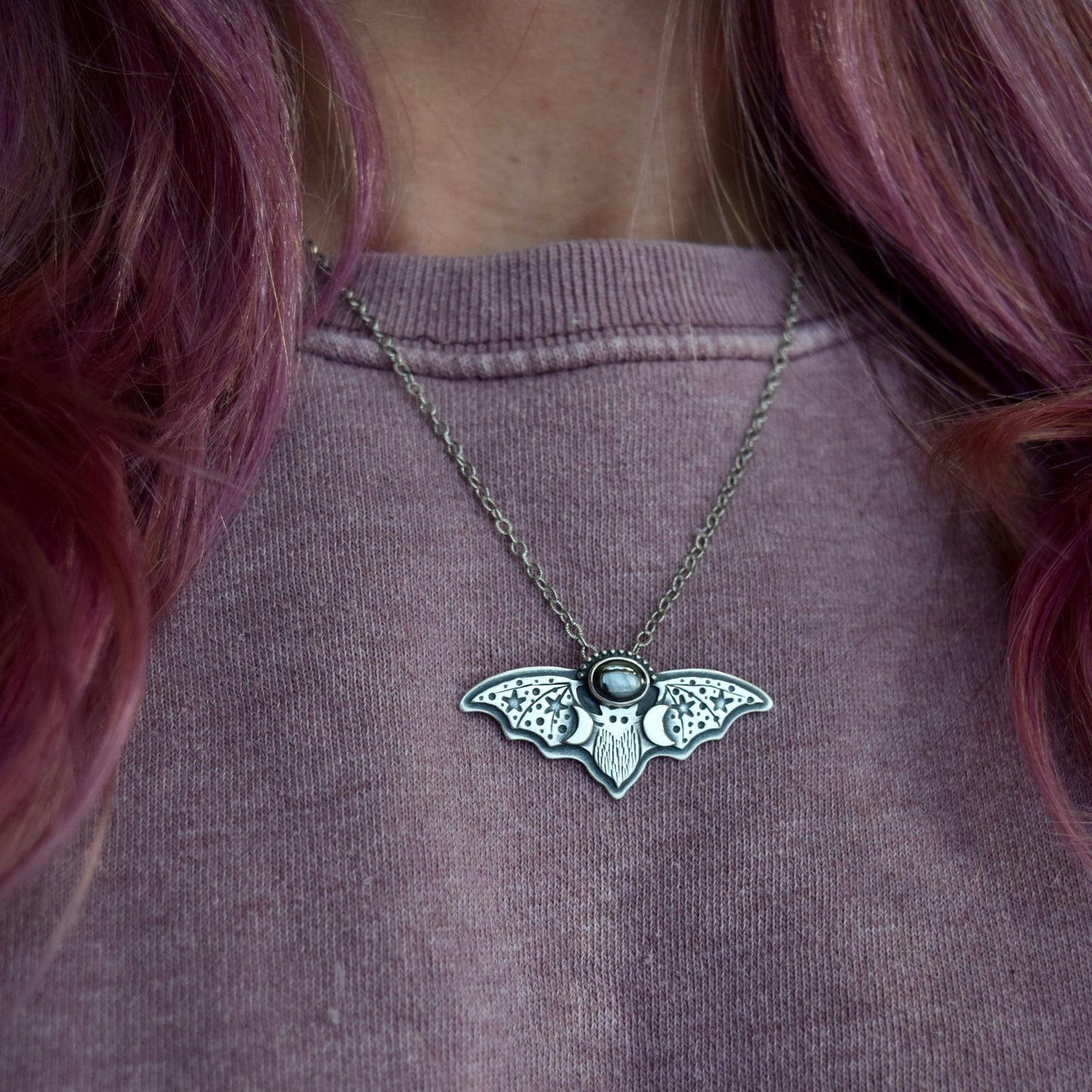 Celestial Bat with Hematite