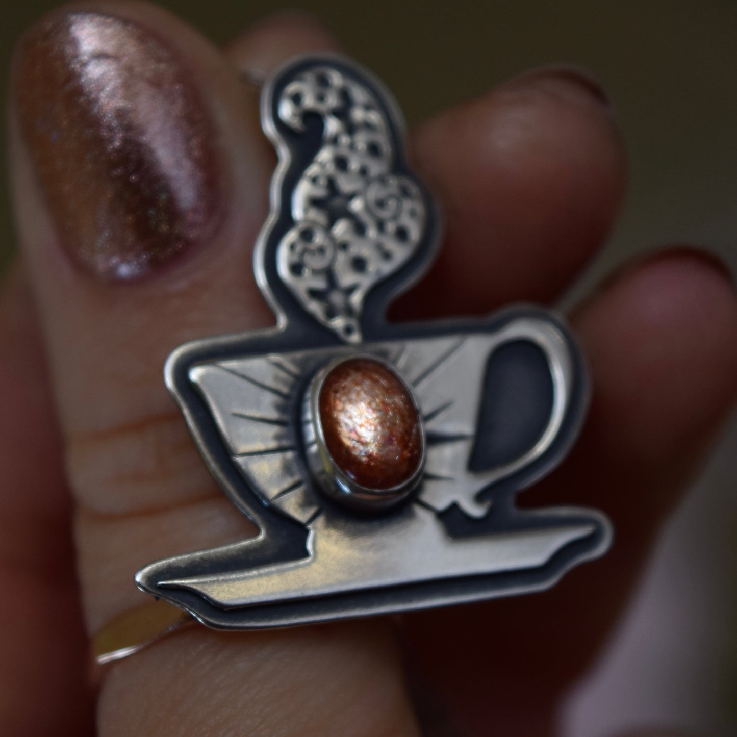 Cuppa Potion Pendant with Sunstone