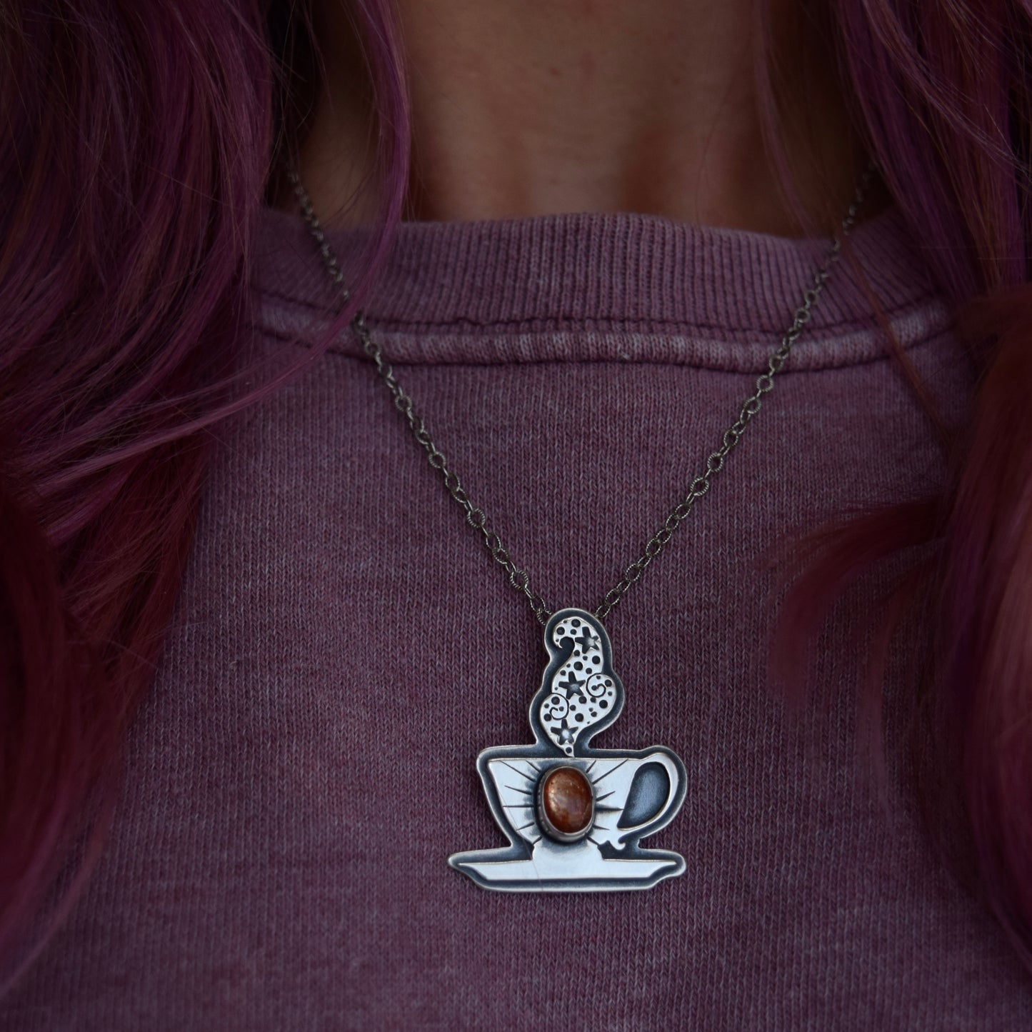 Cuppa Potion Pendant with Sunstone
