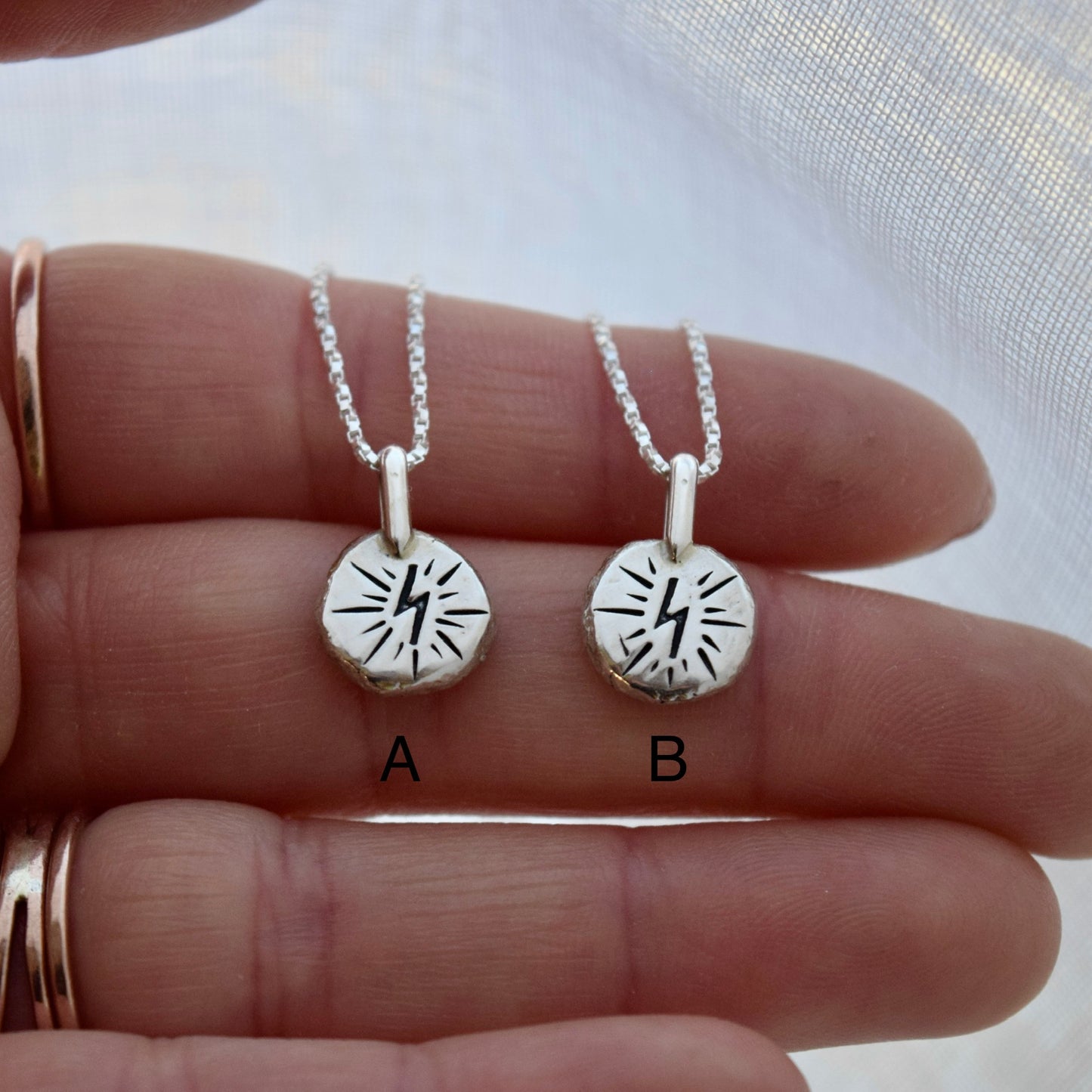 Lightning Bolt Coin Necklace