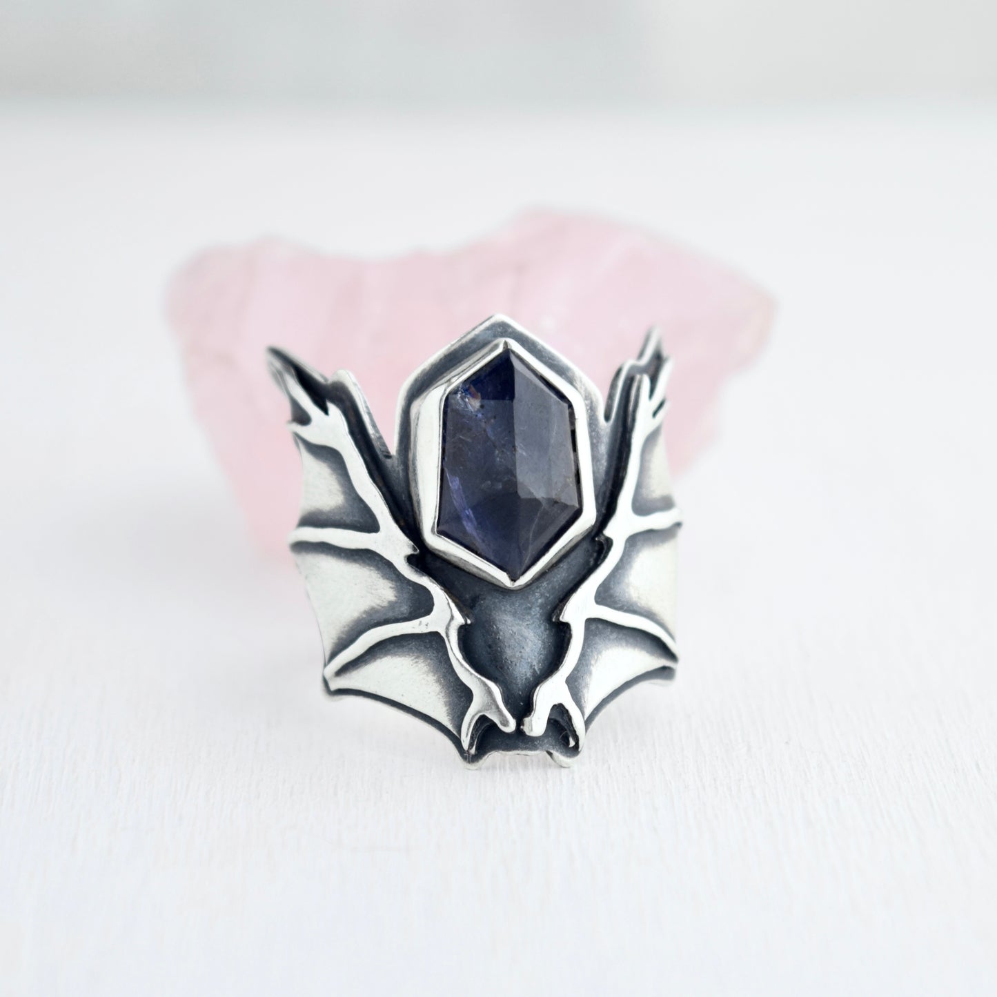 Wing of Bat Ring with Iolite size 7