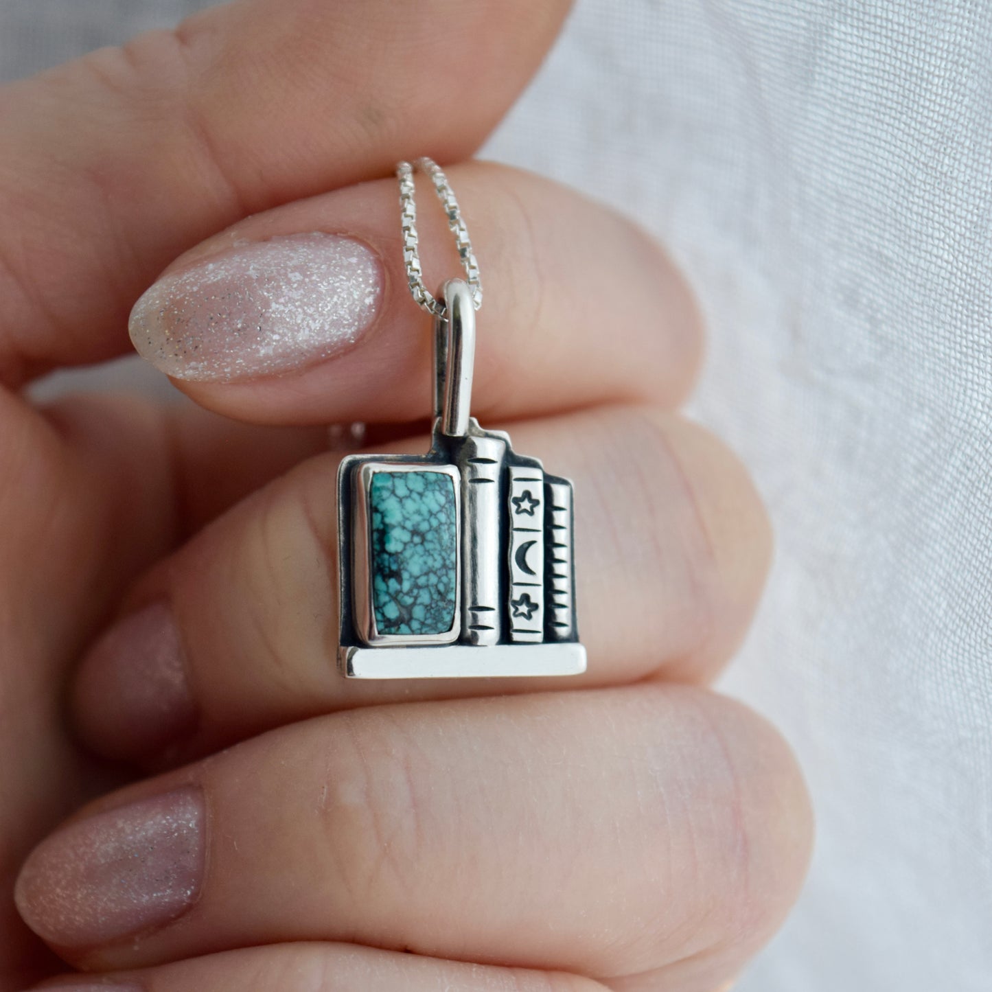 Bookshelf Necklace with Turquoise