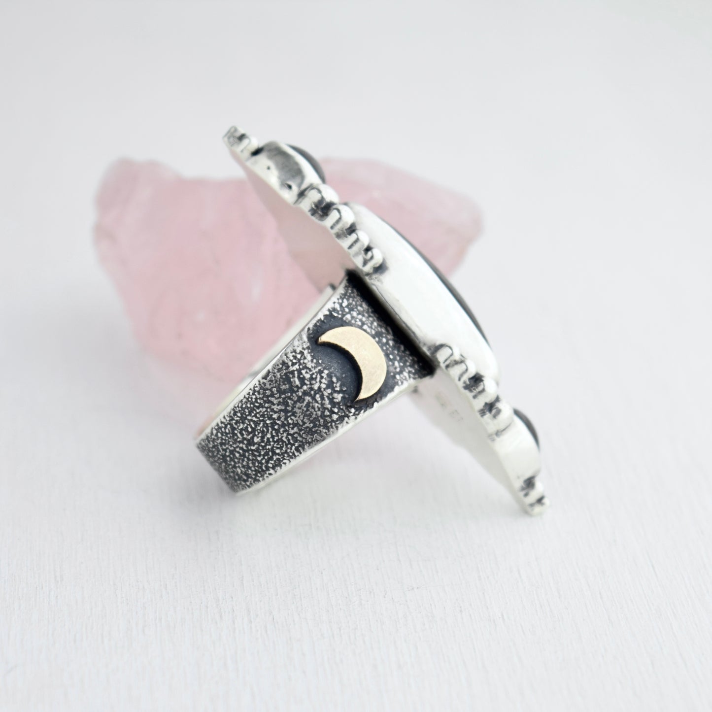 Encased Galaxy Iolite Ring size 8