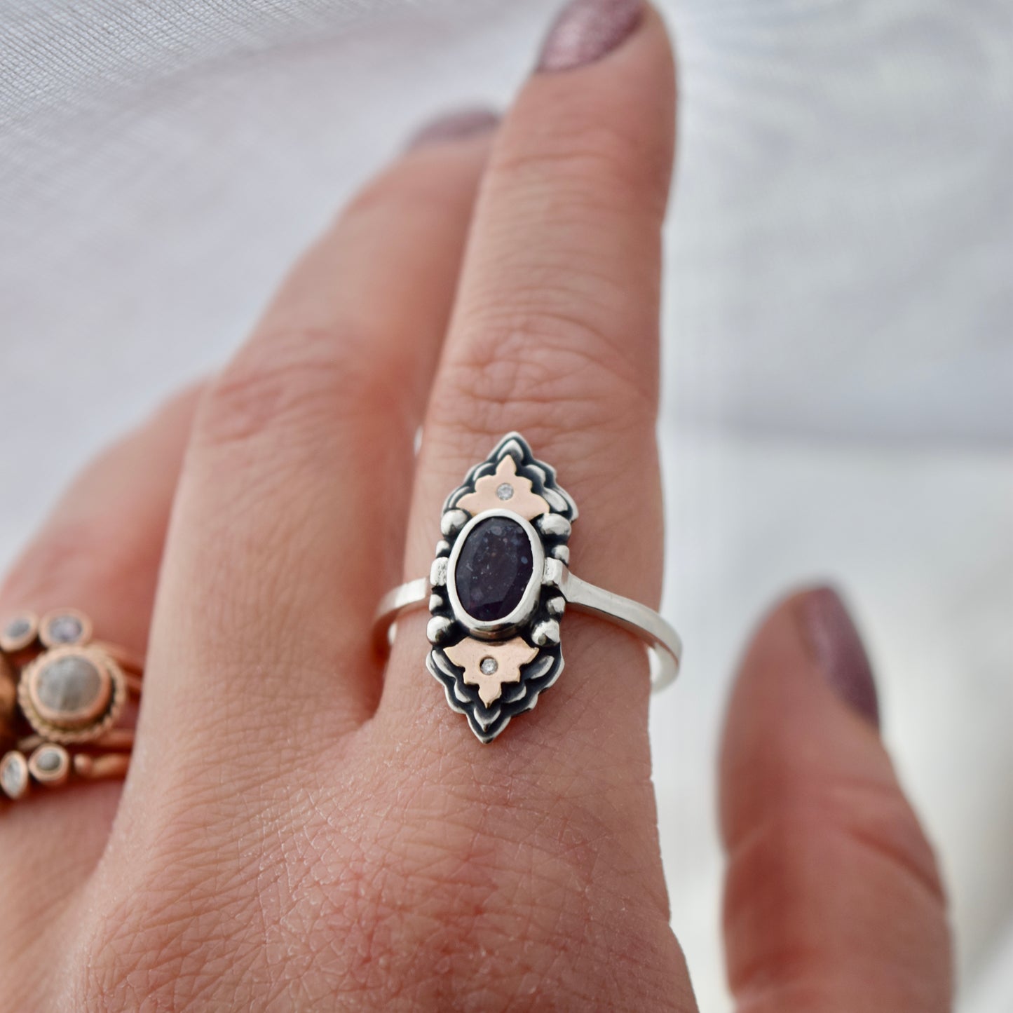 Iolite and .01c Diamonds Size 10