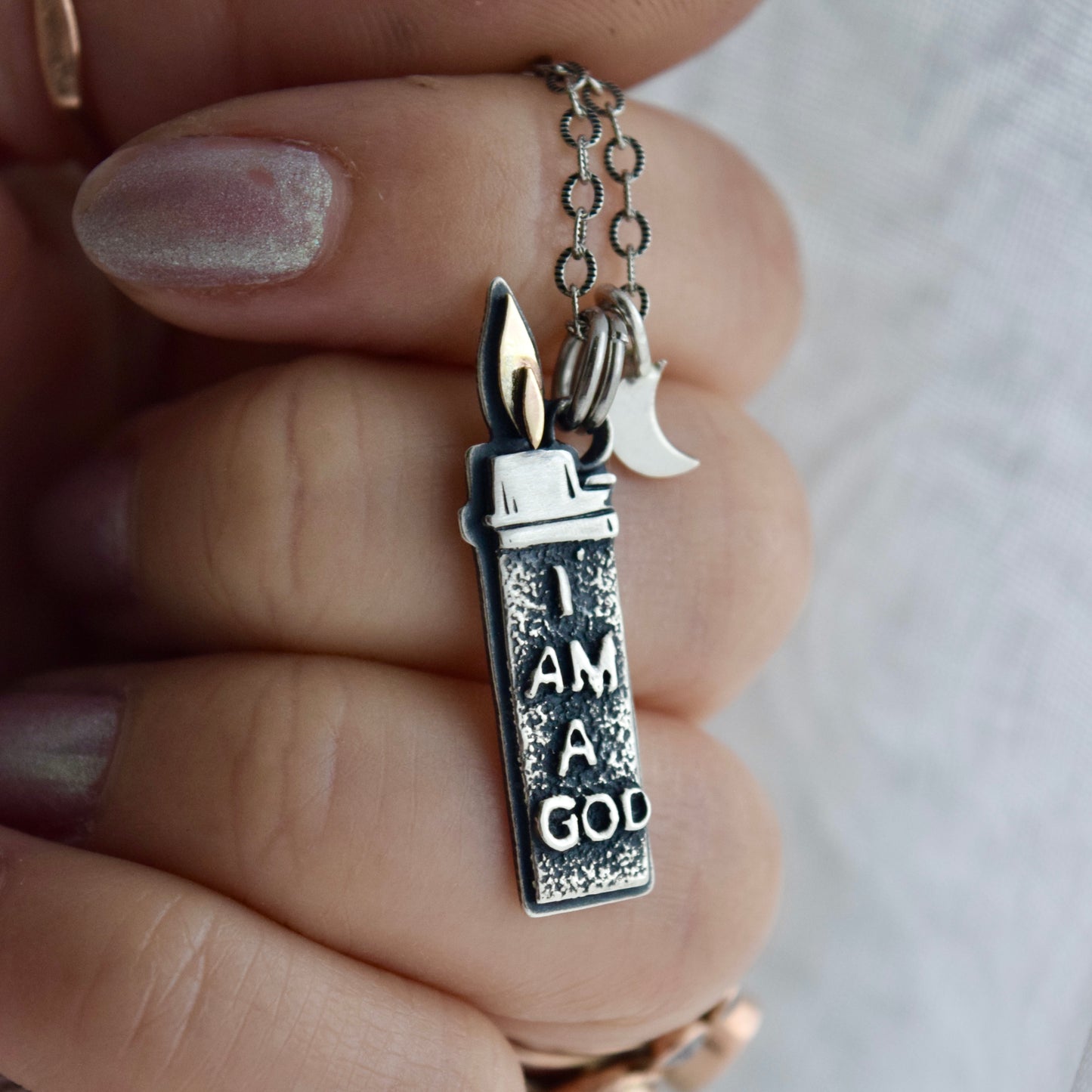 I Am A God Lighter Necklace with Gold Fill #002