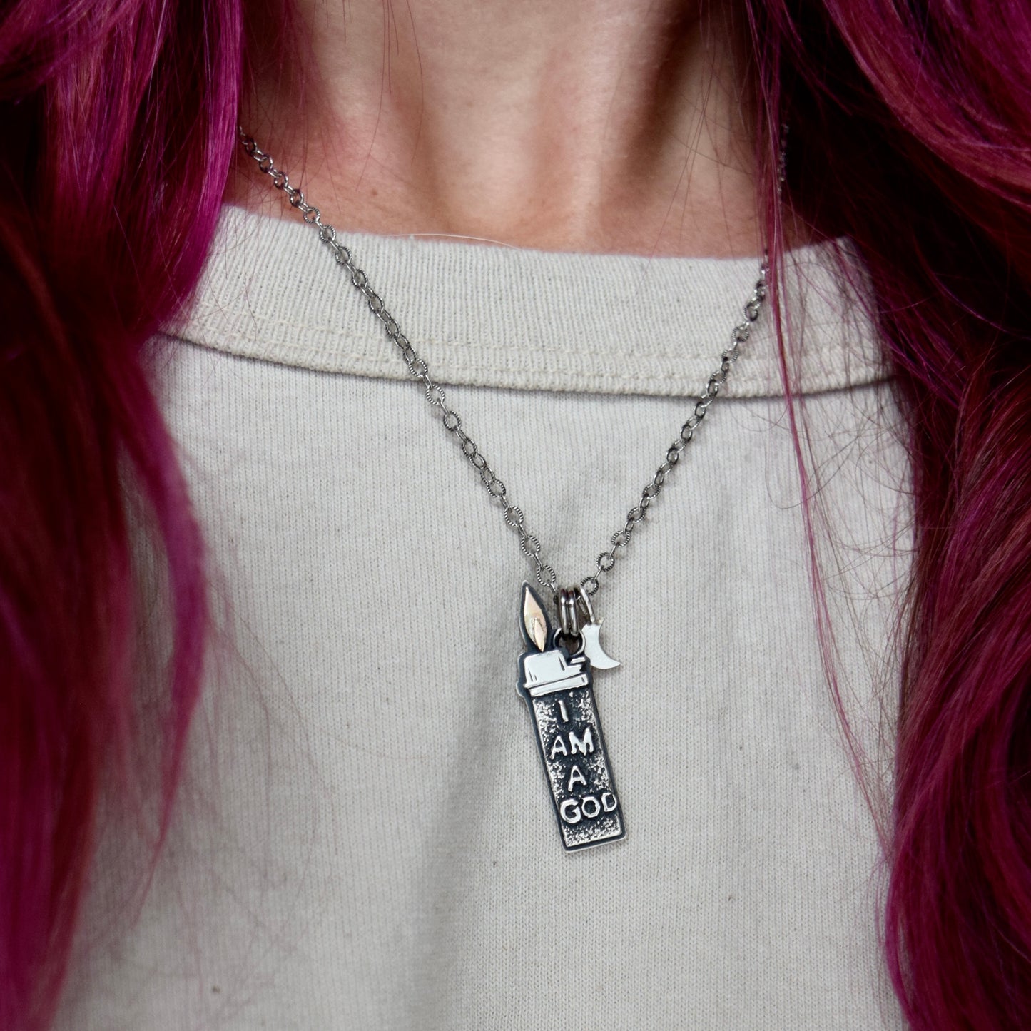 I Am A God Lighter Necklace with Gold Fill #002