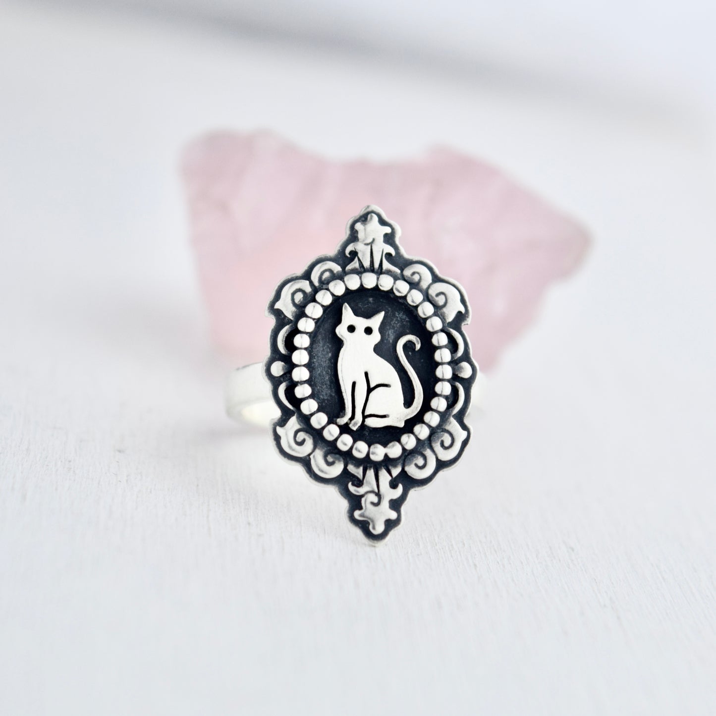 Cat Cameo Ring Size 8