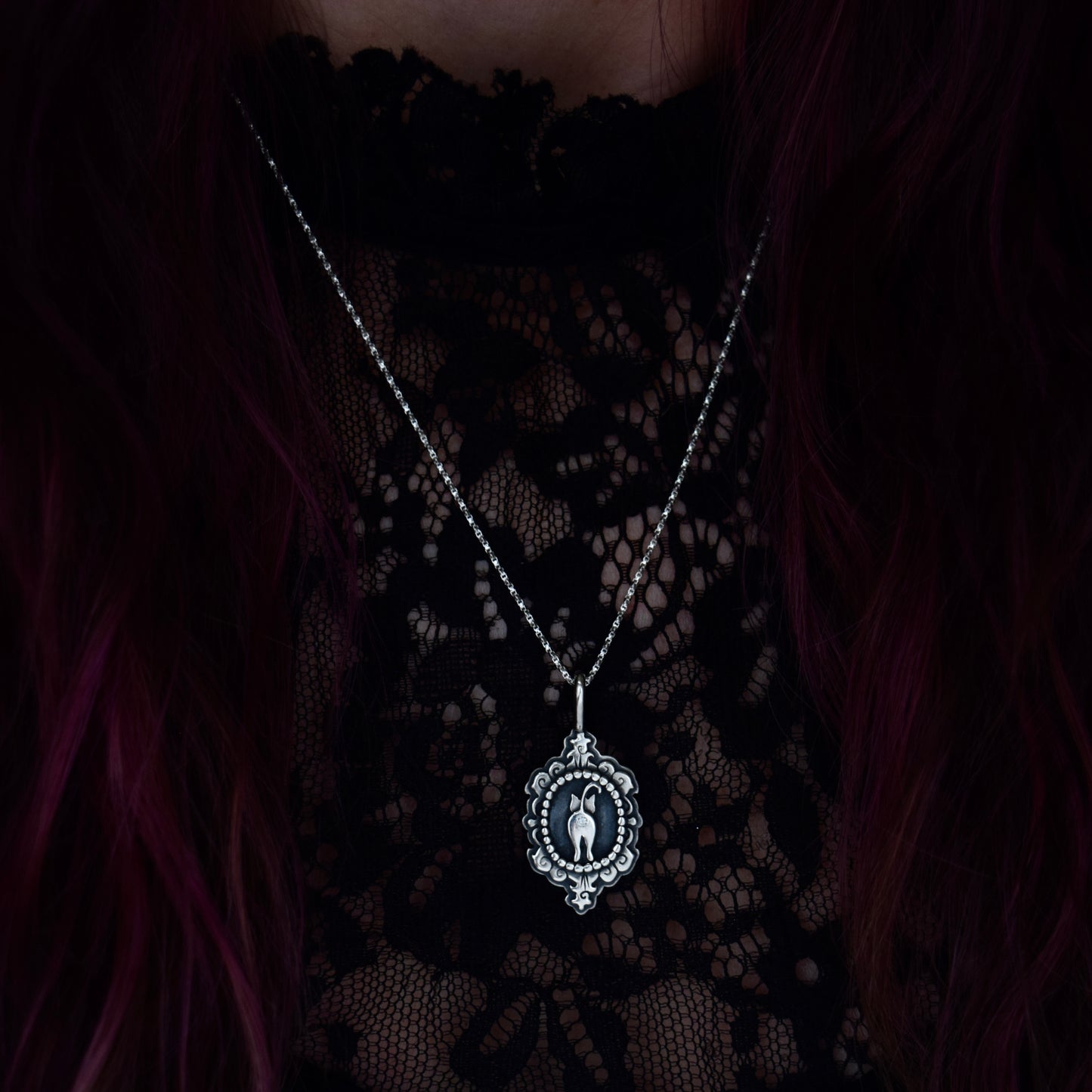 *Made to Order* Cat Butthole Cameow Necklace with Flush Set Moissanite