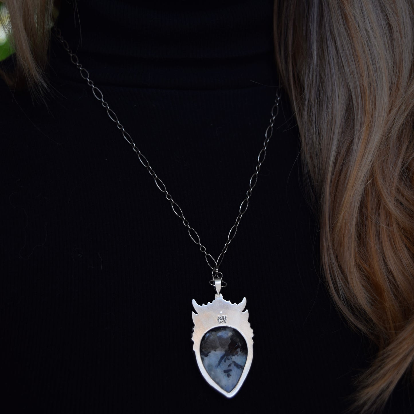Alien Queen Necklace with Rainbow Moonstone