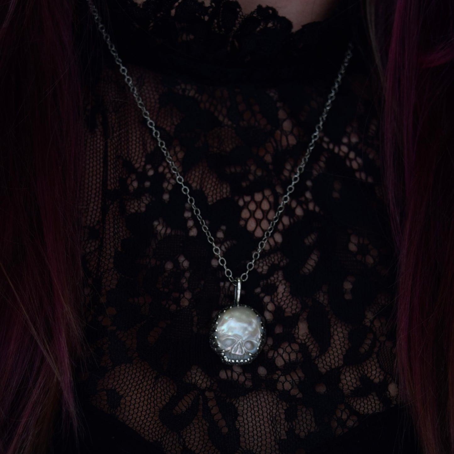 Carved Freshwater Pearl Necklace
