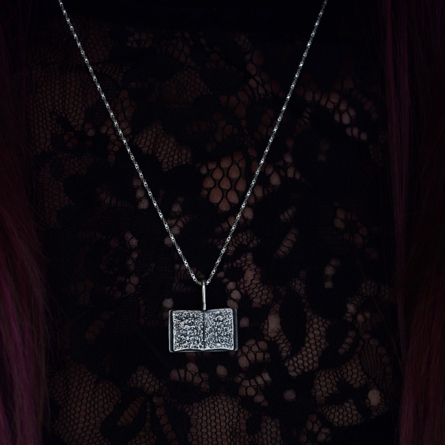 Double Sided Open Book Necklace