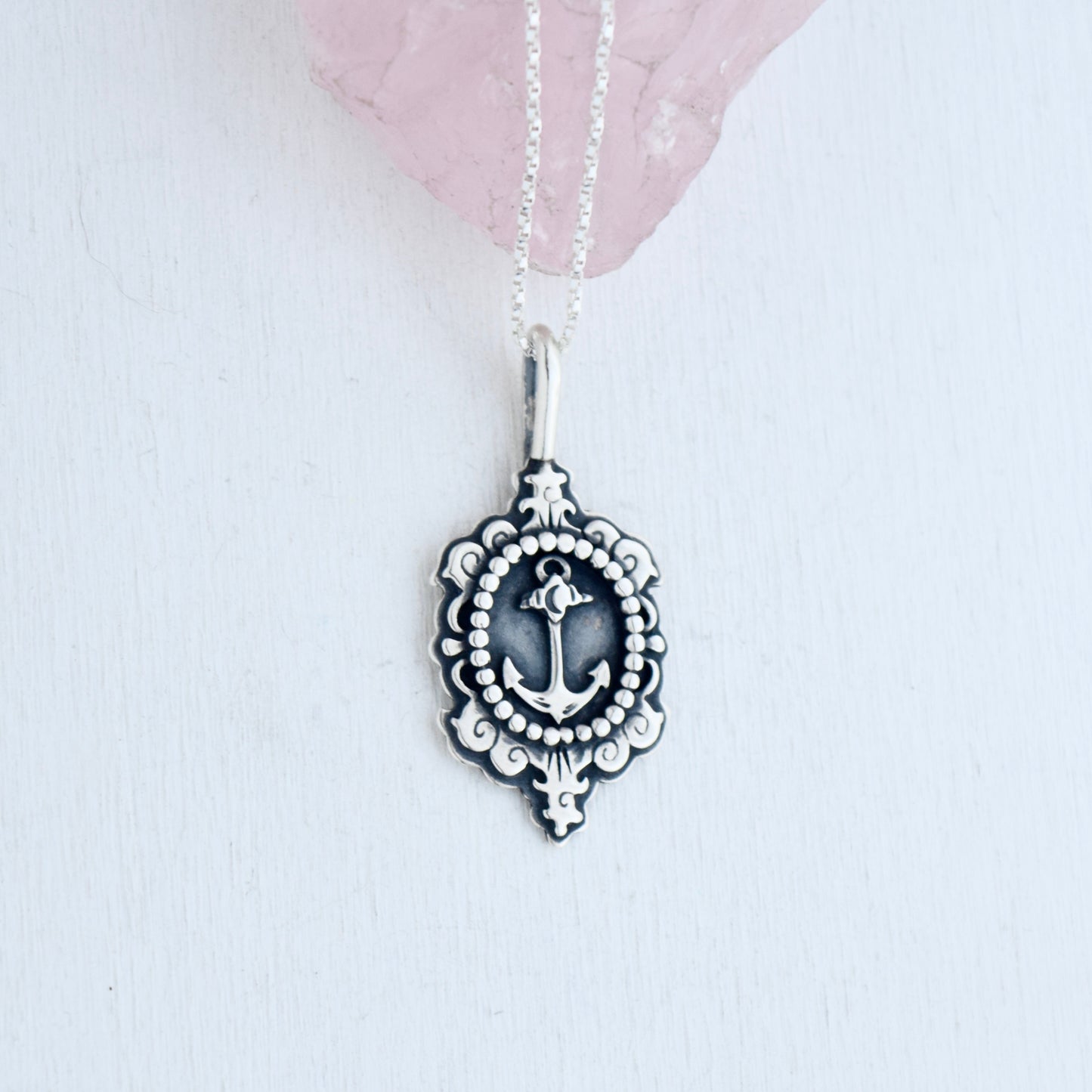 Anchor Cameo Necklace