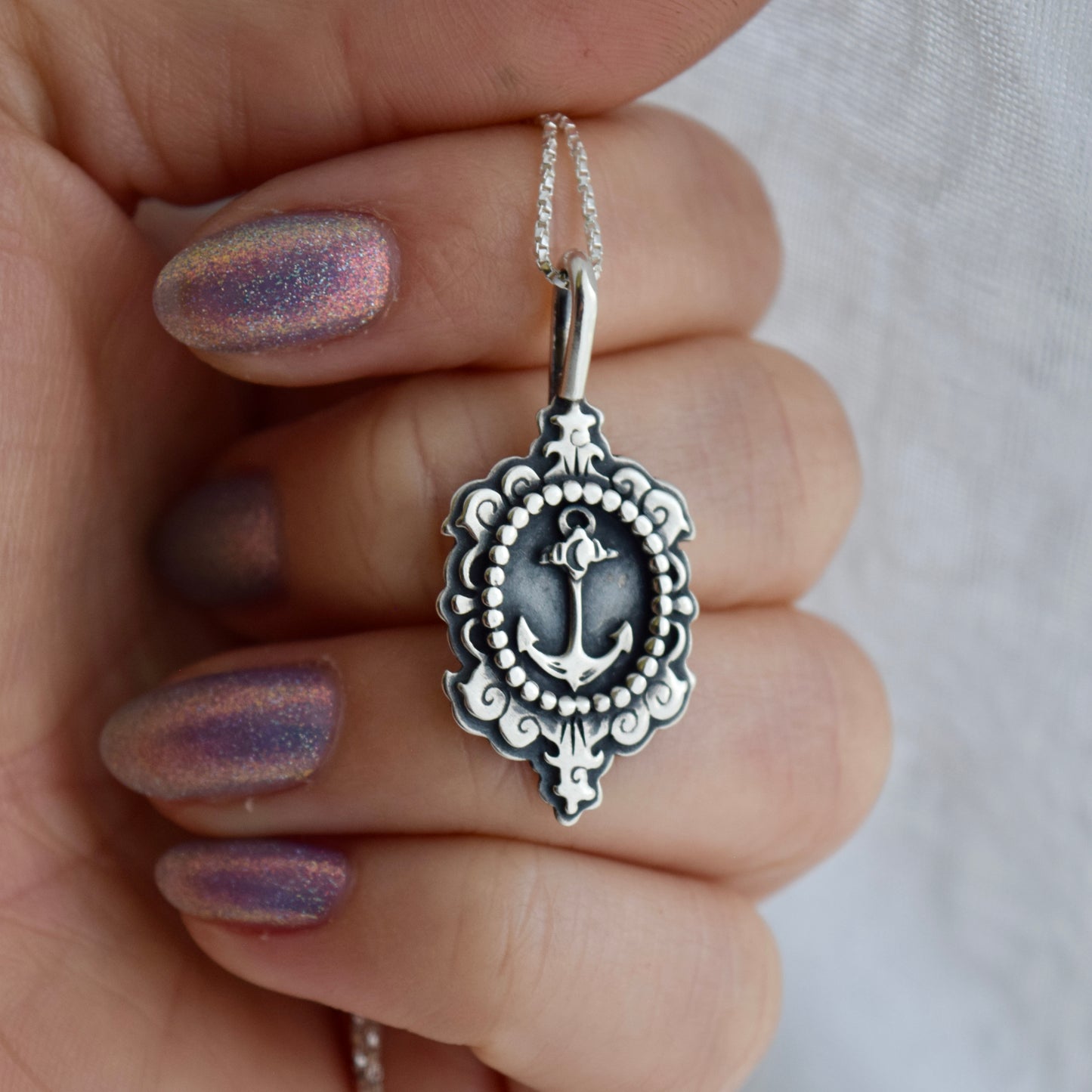 Anchor Cameo Necklace