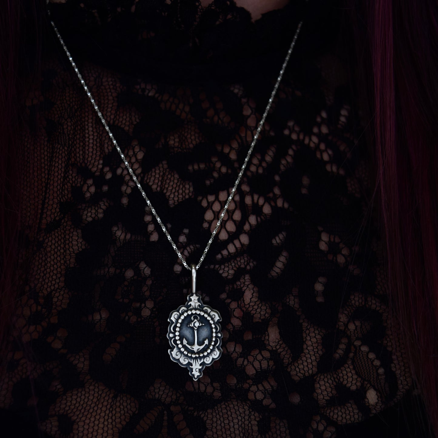 Anchor Cameo Necklace