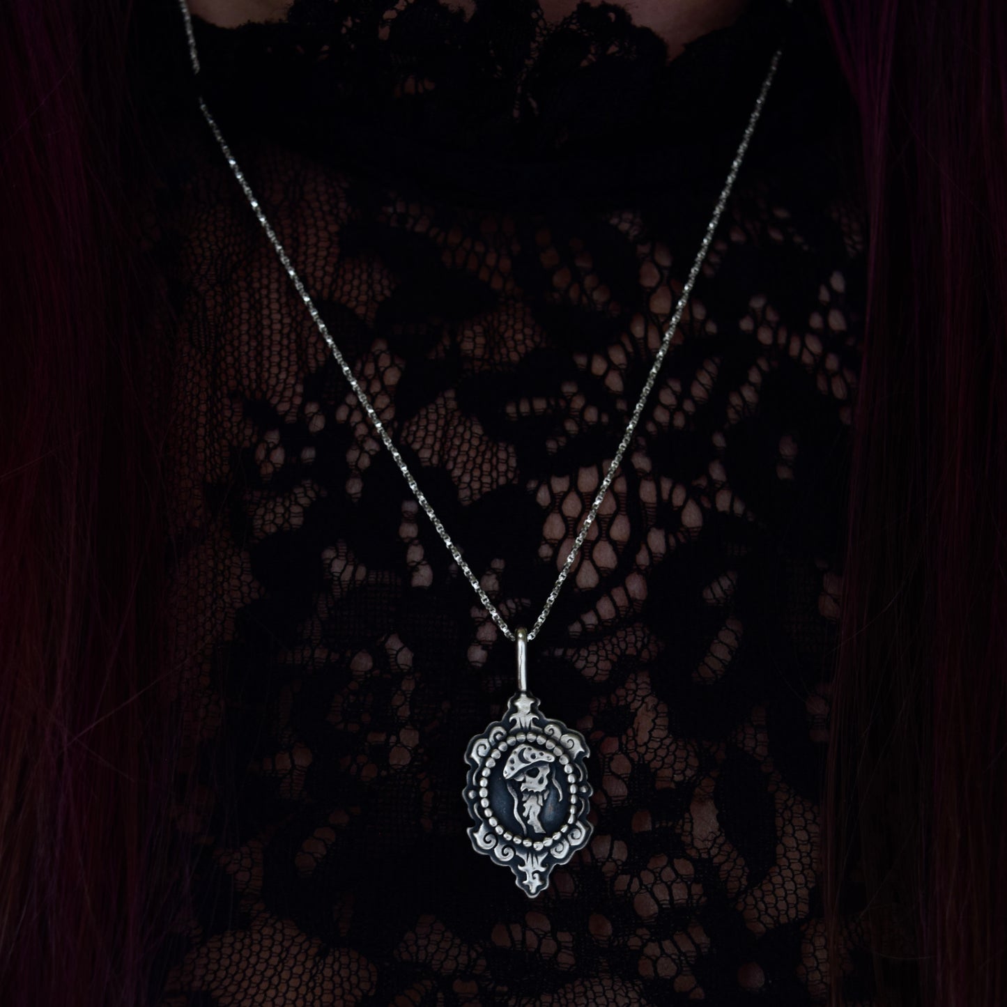 Deadly Jellyfish Cameo Necklace