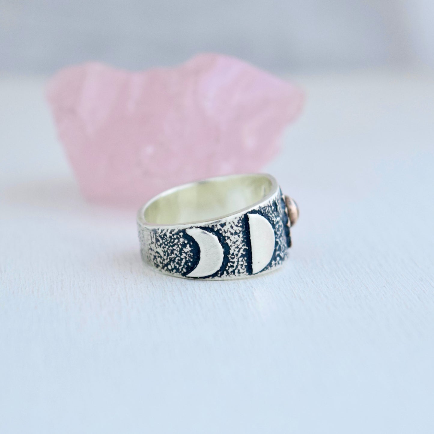 Sunflower Phase Ring with Bronze, Gold Fill, and Tigers Eye size 5.5