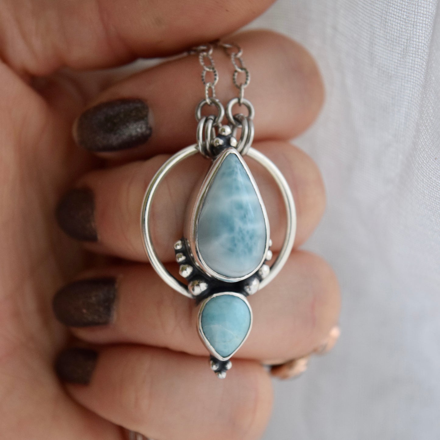 Pendulum Pendant with Larimar