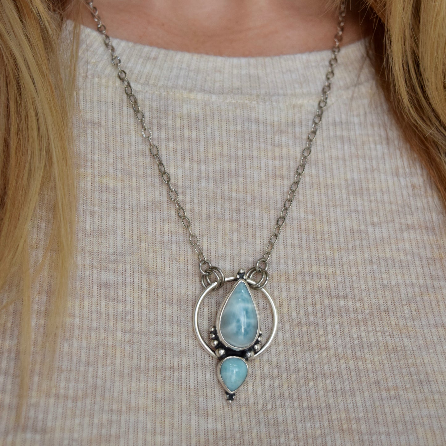 Pendulum Pendant with Larimar