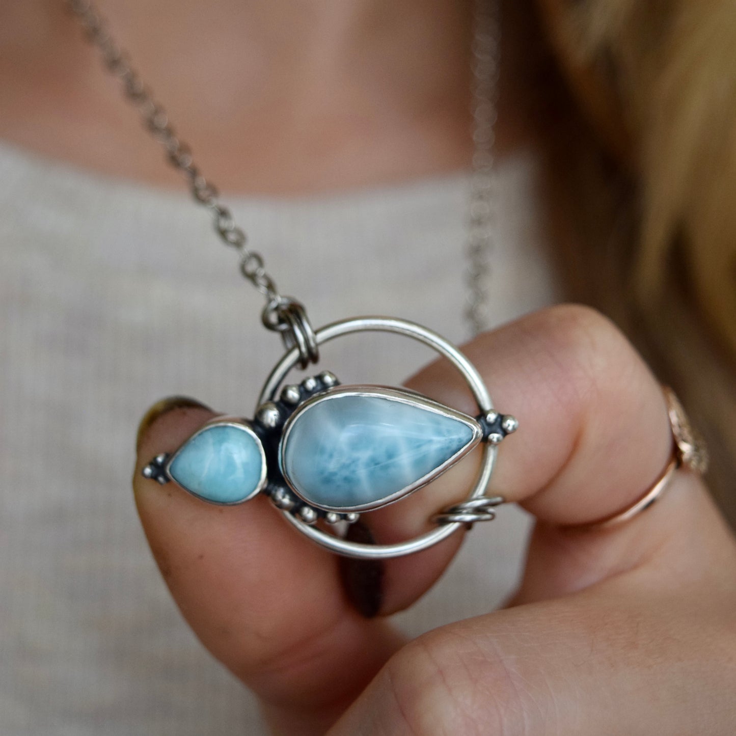 Pendulum Pendant with Larimar