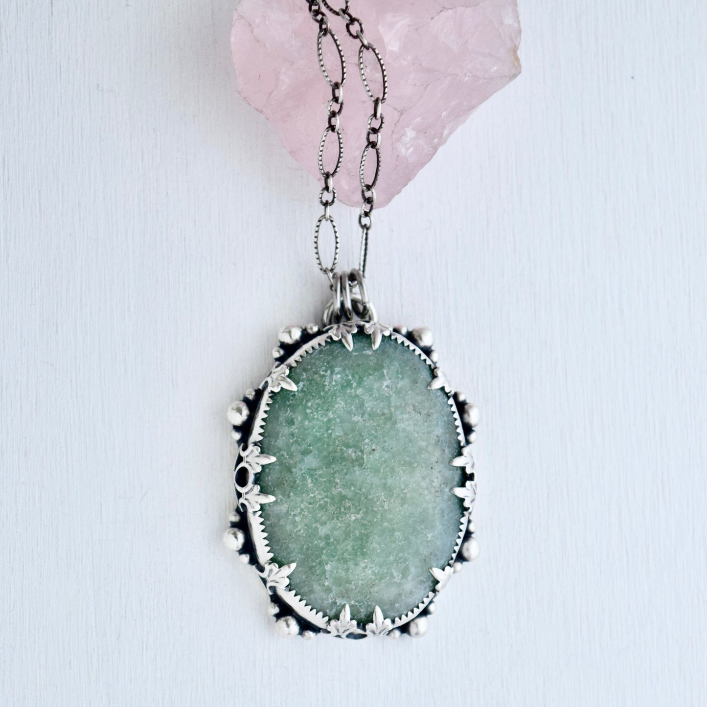 Turn Towards the Sun Worry Stone Pendant with Aventurine