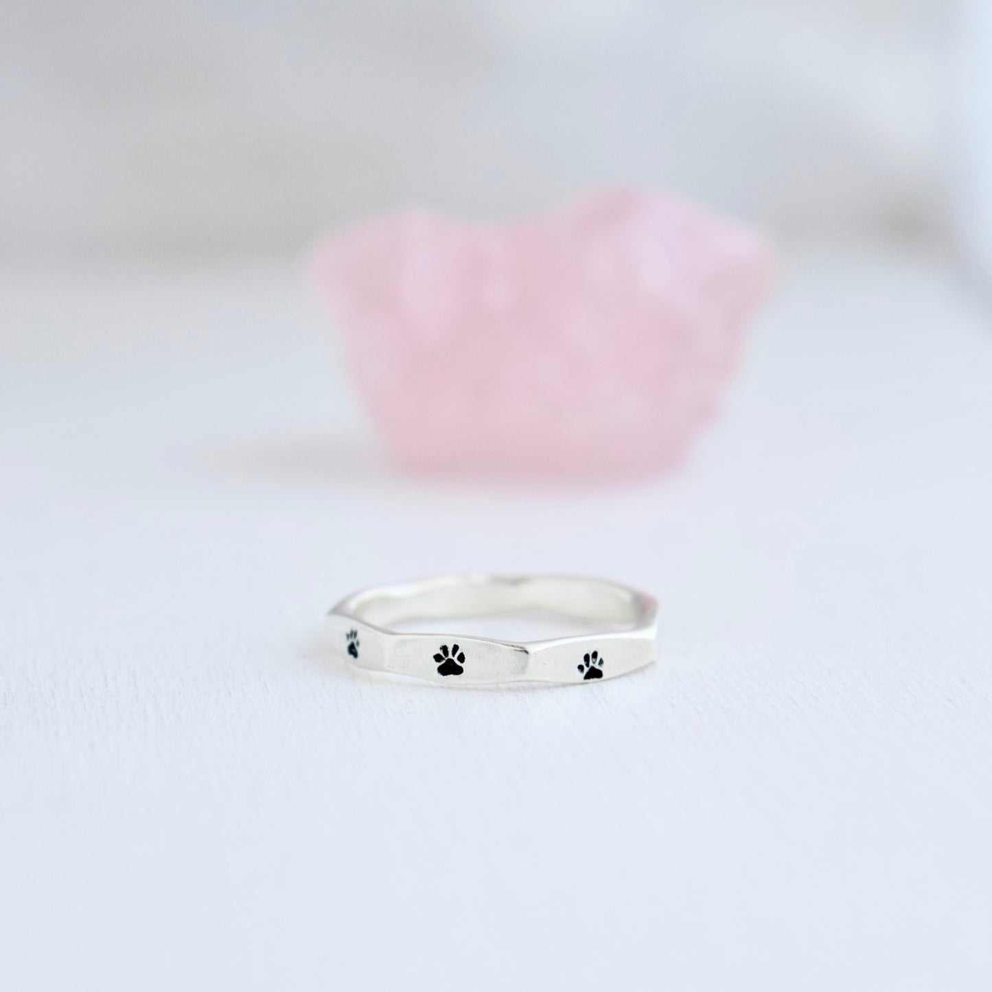 Stamped Paw Print Ring