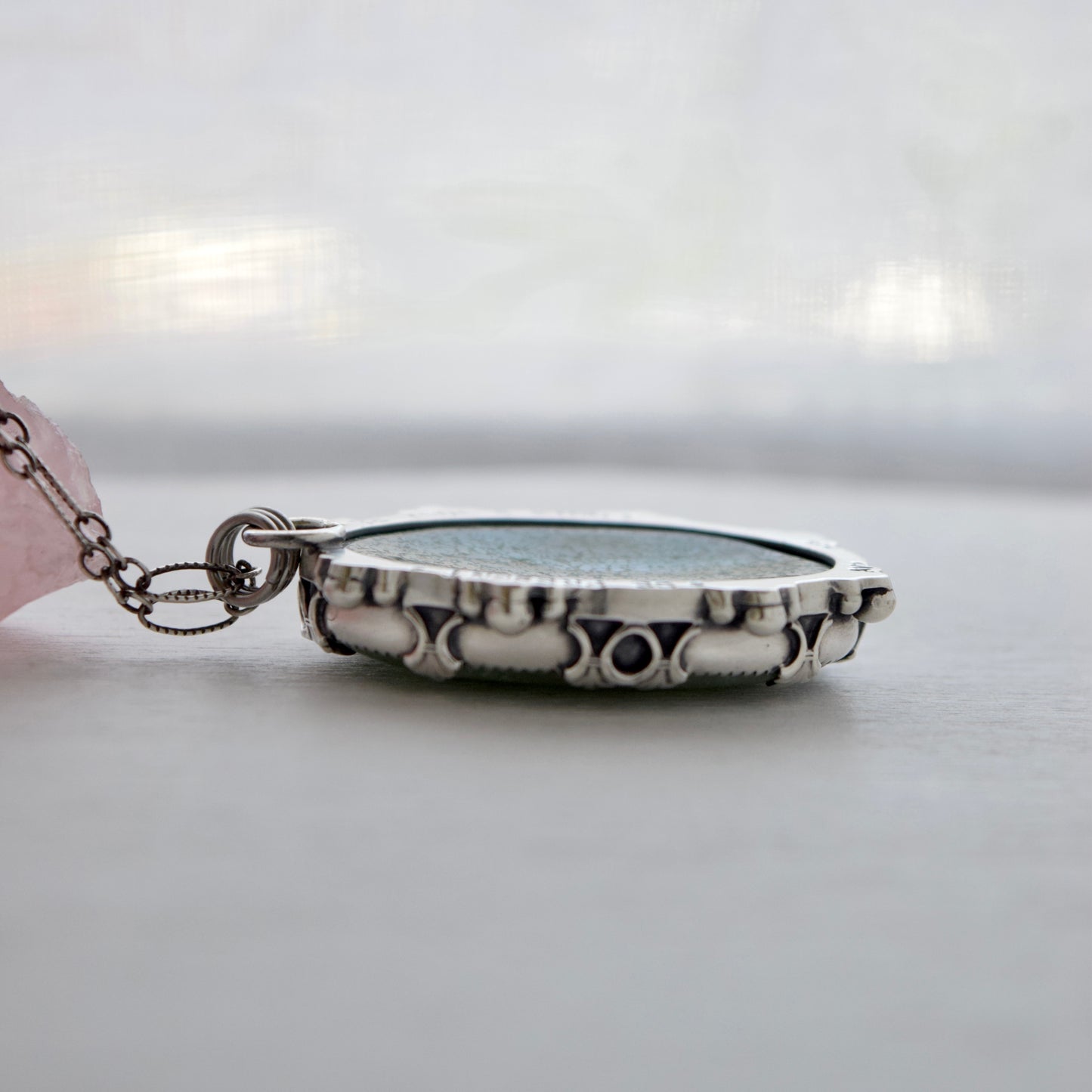 Turn Towards the Sun Worry Stone Pendant with Aventurine