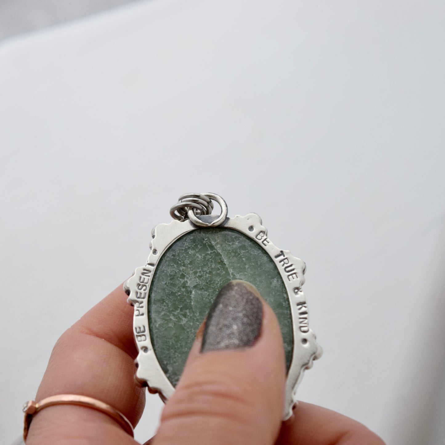 Turn Towards the Sun Worry Stone Pendant with Aventurine