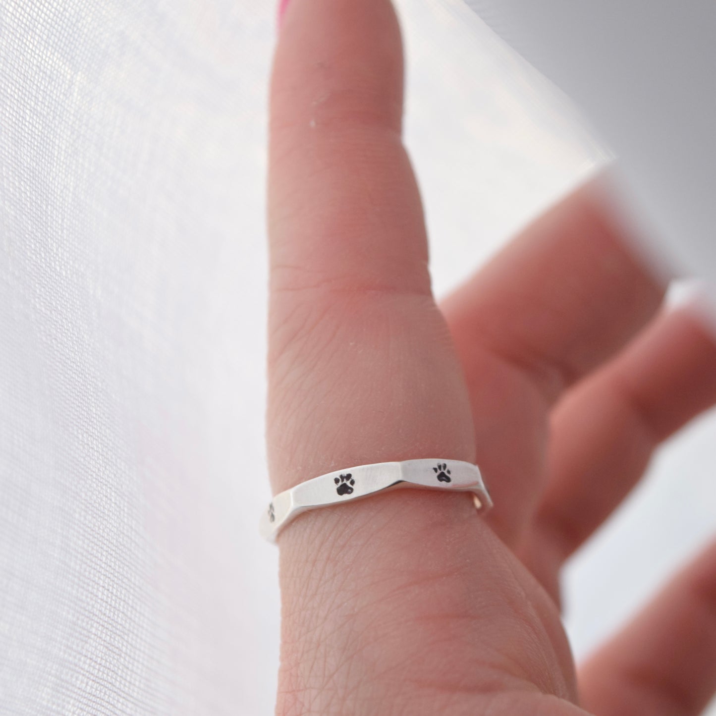 Stamped Paw Print Ring