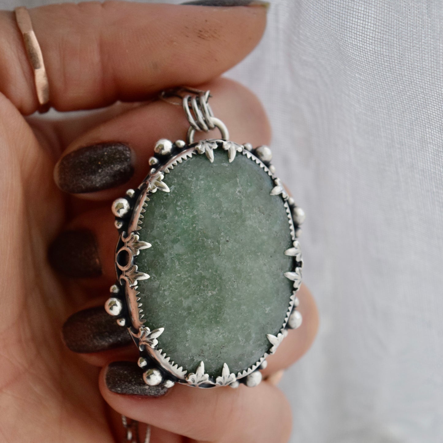 Turn Towards the Sun Worry Stone Pendant with Aventurine