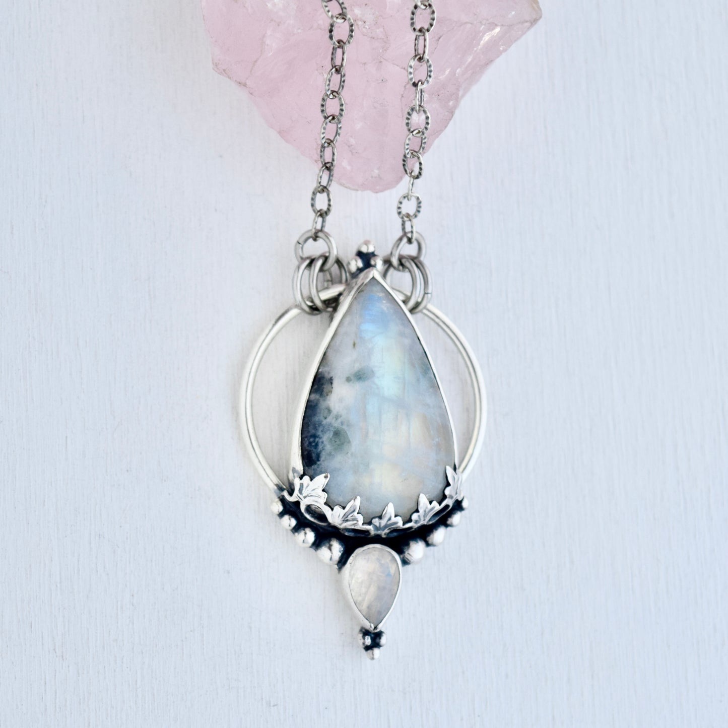 Pendulum Pendant with Rainbow Moonstone