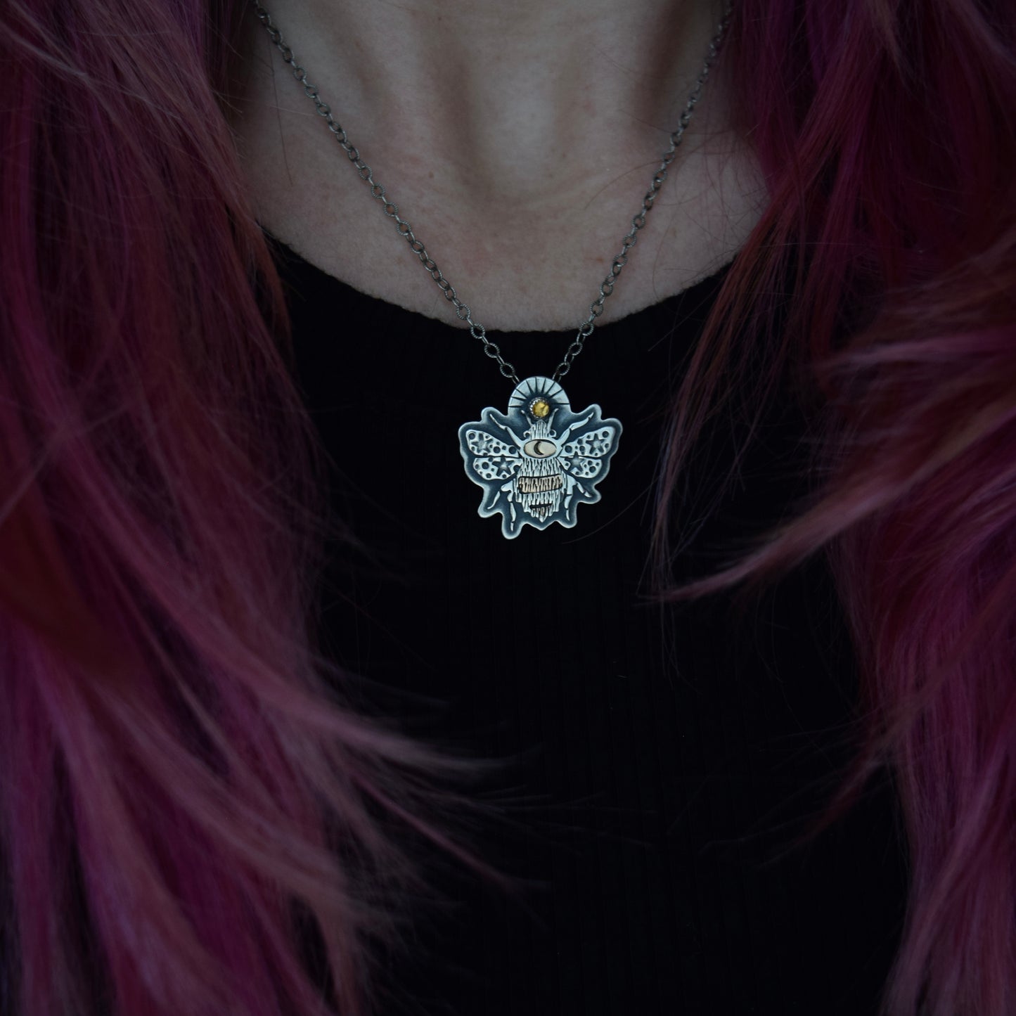 Celestial Bee with Yellow Gold Fill and Citrine Pendant