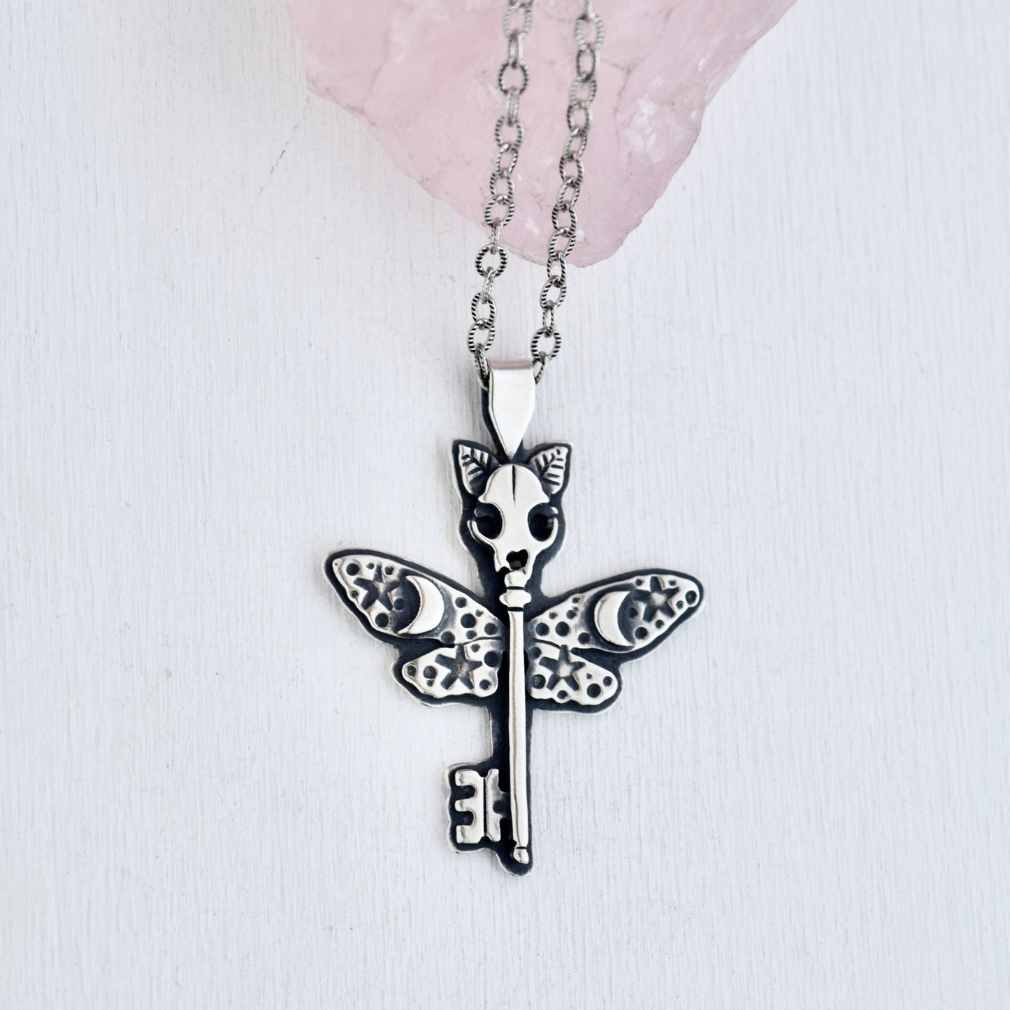 Feline Skeleton Key Necklace