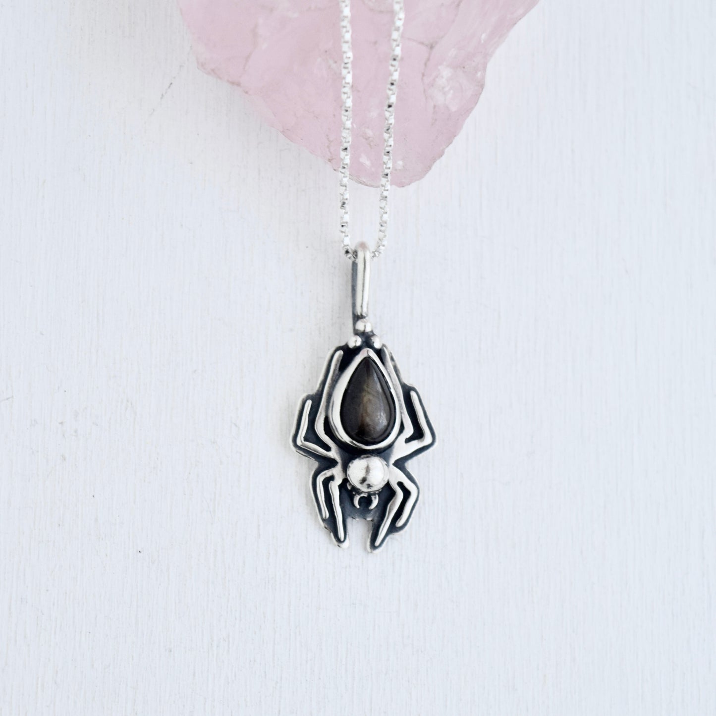 Lady Arachnid Necklace with Sapphire #001