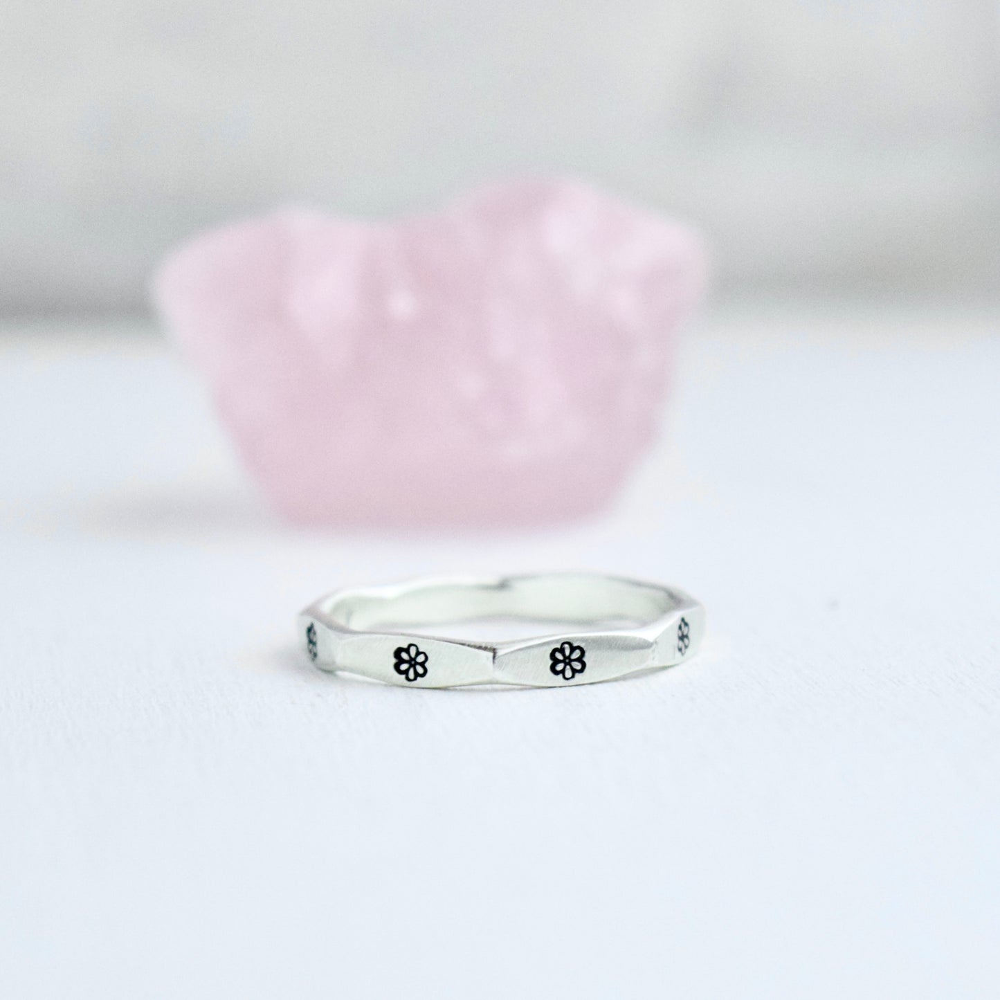 Stamped Floral Ring size 9.5