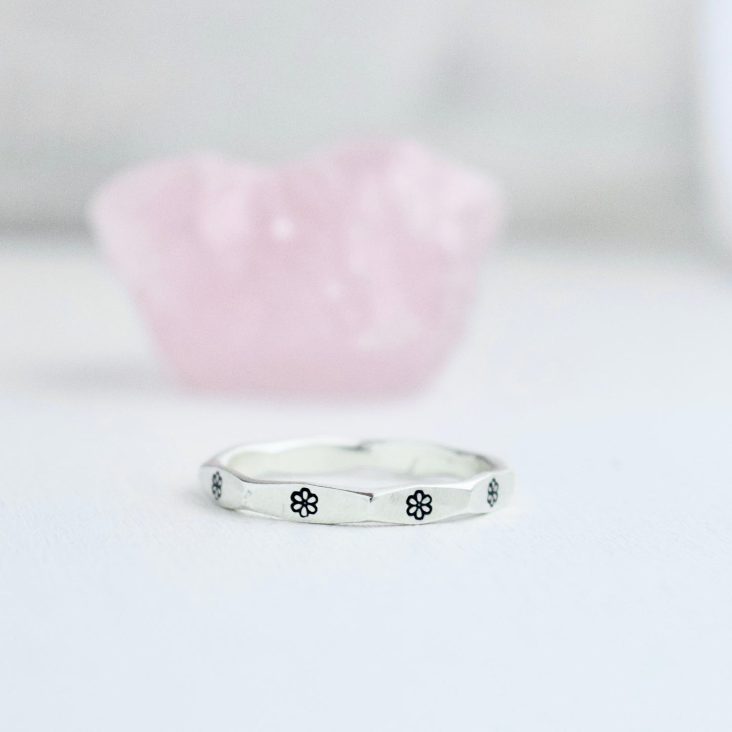 Stamped Floral Ring size 9.5