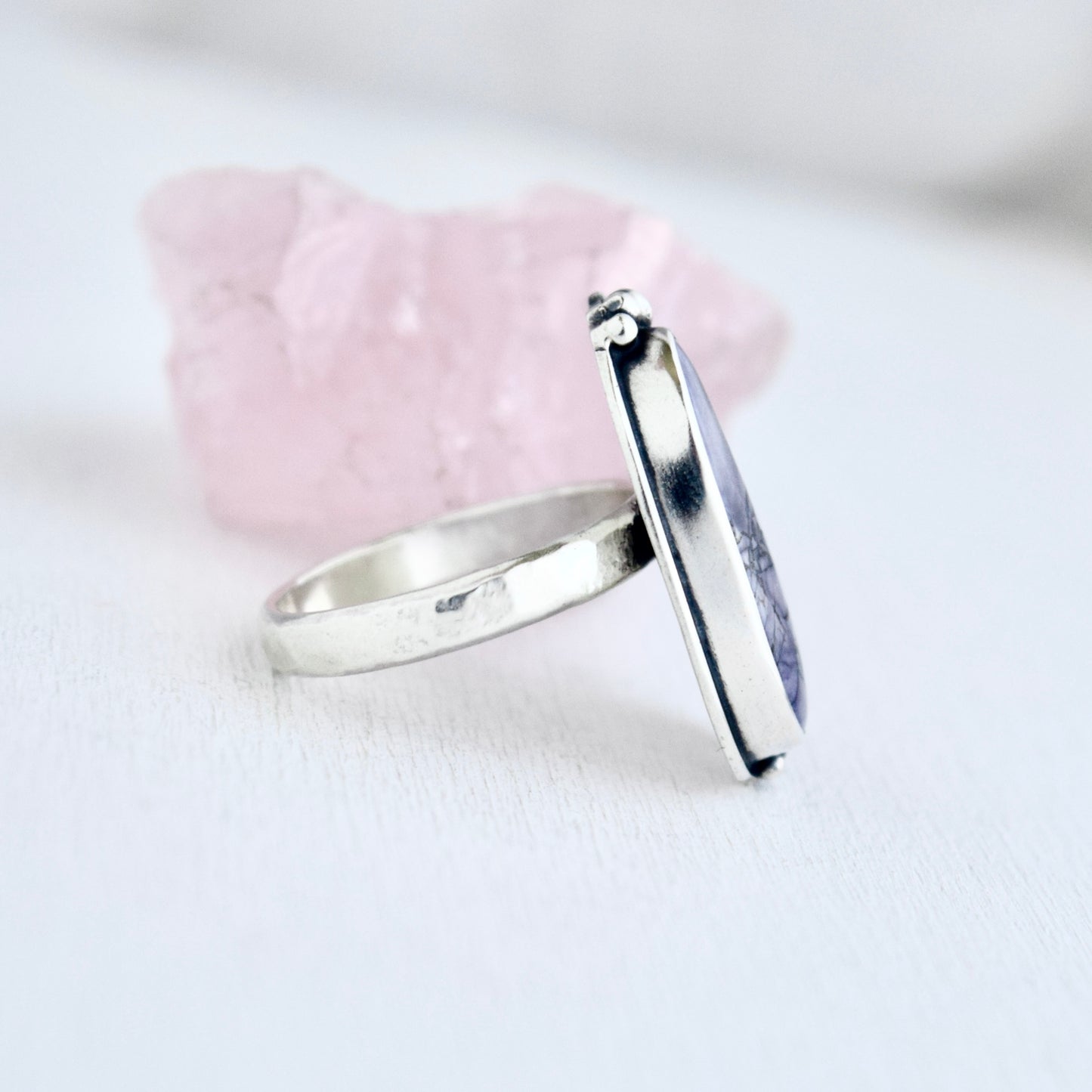 Midnight Lavender Ring with Tiffany Stone Size 9
