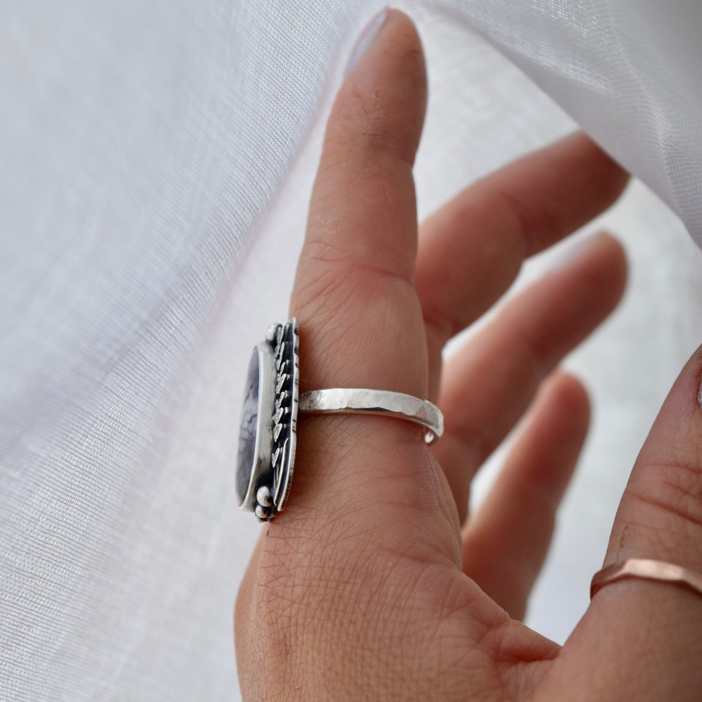 Midnight Lavender Ring with Tiffany Stone Size 9